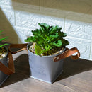 Metal Pot Look Artificial Succulent