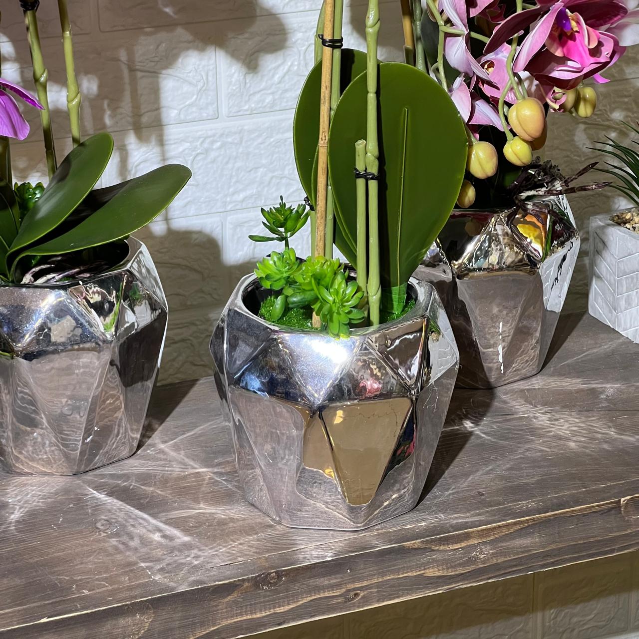 Edgy Chrome Artificial Orchid
