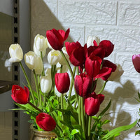 Gold Chrome Pot Artificial Rose