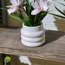 Round Bubble White Pot Artificial Plant
