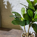 Striped White Pot Artificial Plant