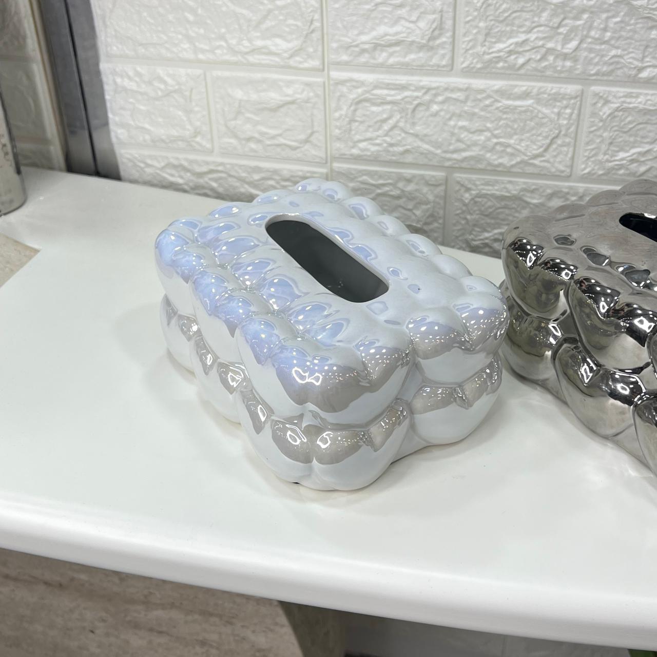 Bubble Heart Ceramic Tissue Box