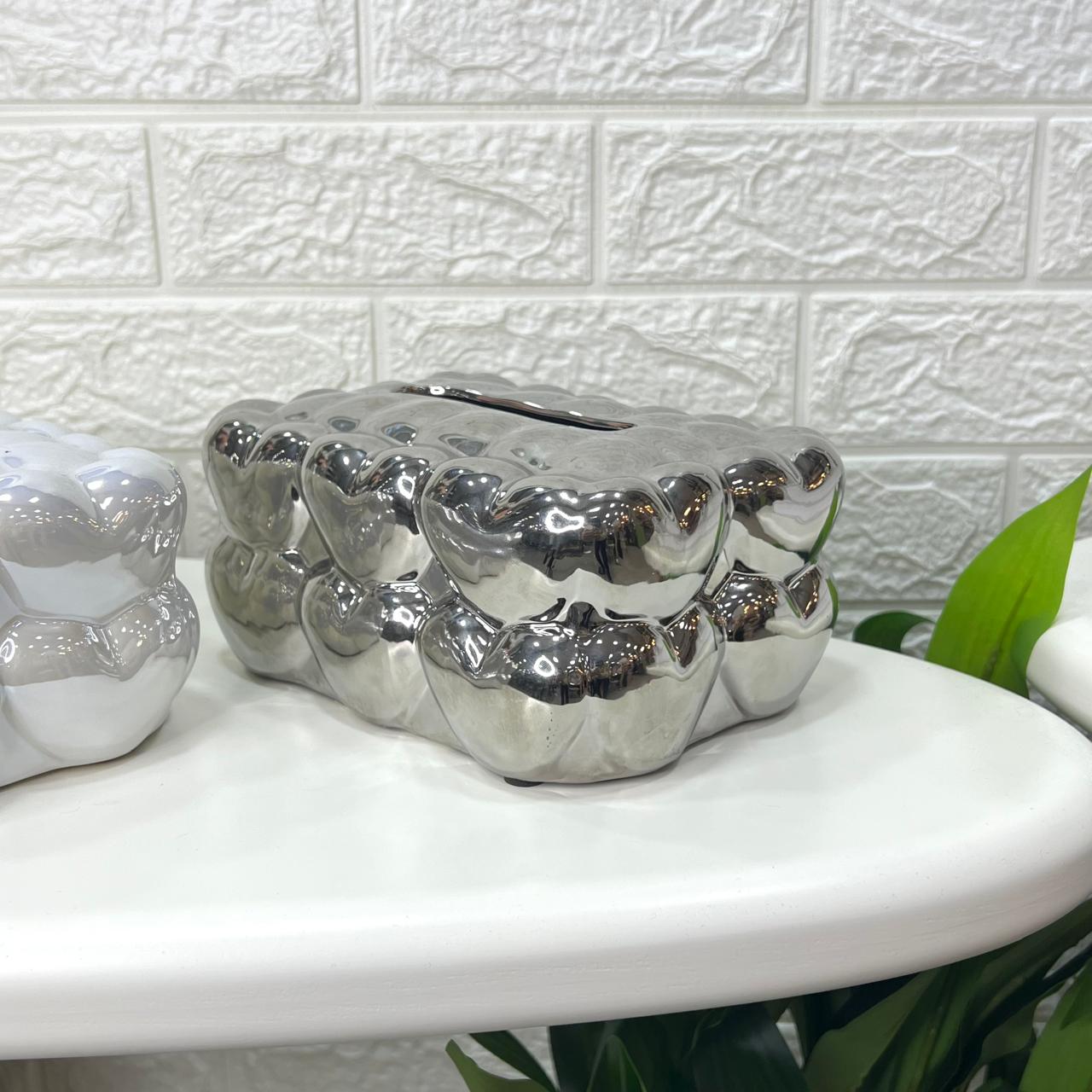 Bubble Heart Ceramic Tissue Box
