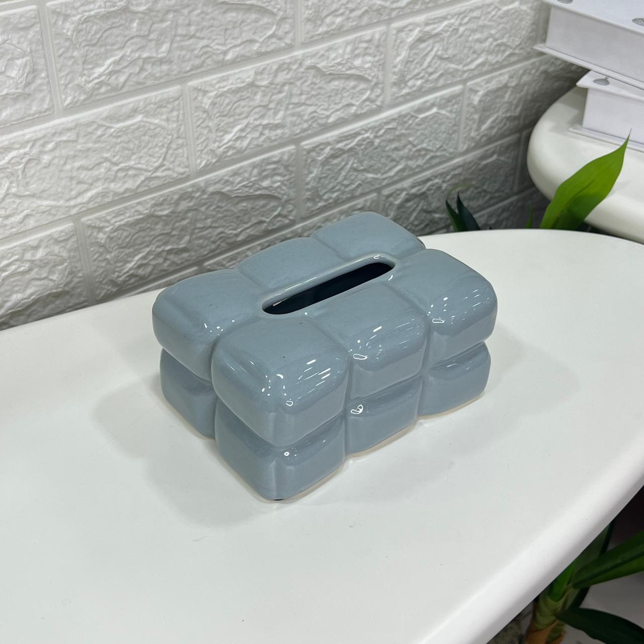 Bubbly Square Ceramic Tissue Box