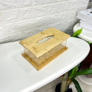 Double Wooden Clear Tissue Box