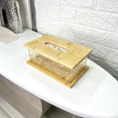 Double Wooden Clear Tissue Box