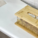 Double Wooden Clear Tissue Box
