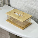 Double Wooden Clear Tissue Box