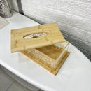 Double Wooden Clear Tissue Box