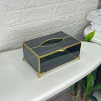 Classy Black Glass Tissue Box