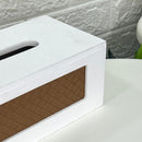Wood & Leather Design Tissue Box