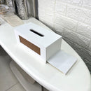 Wood & Leather Design Tissue Box