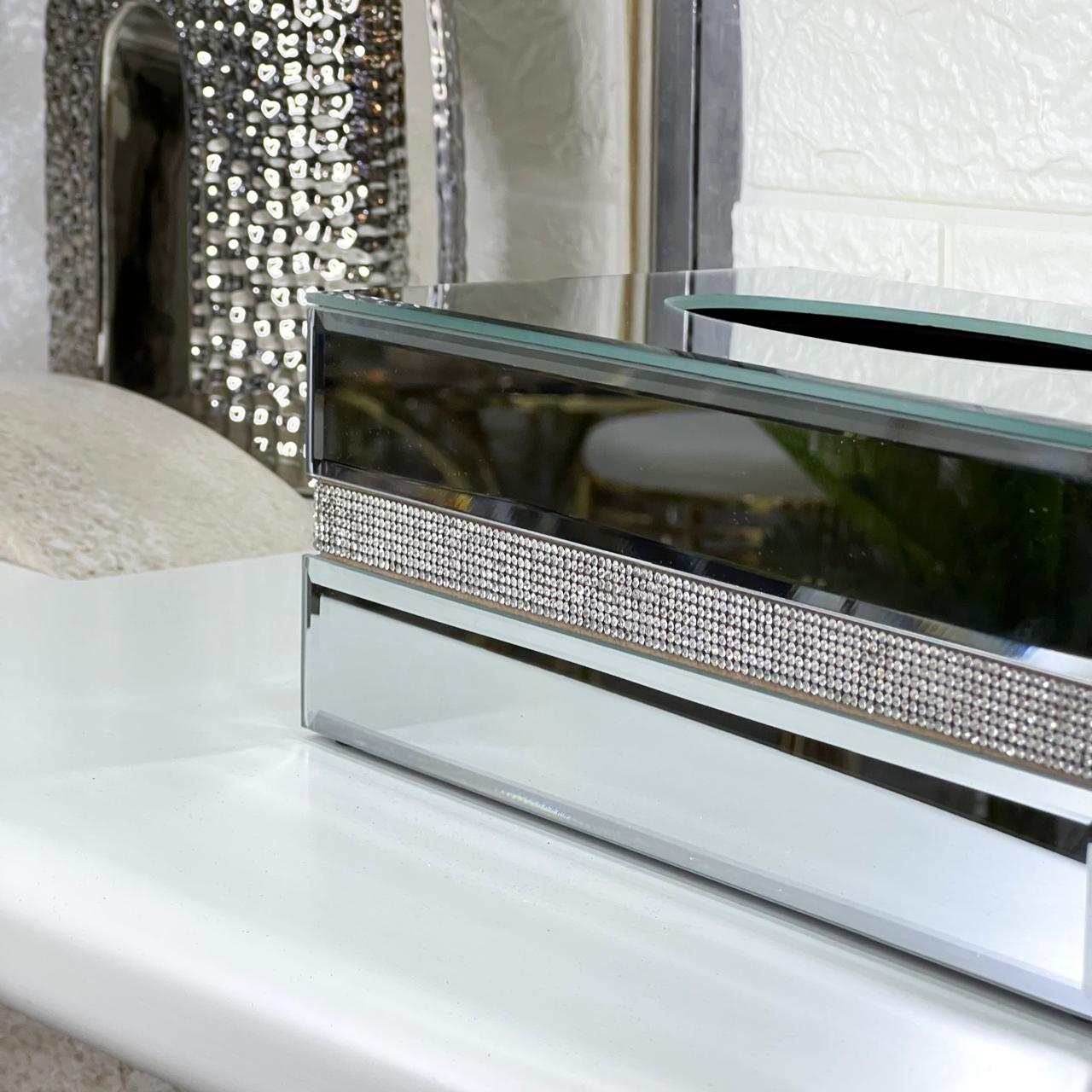 Luxury Stripe Mirror Tissue Box