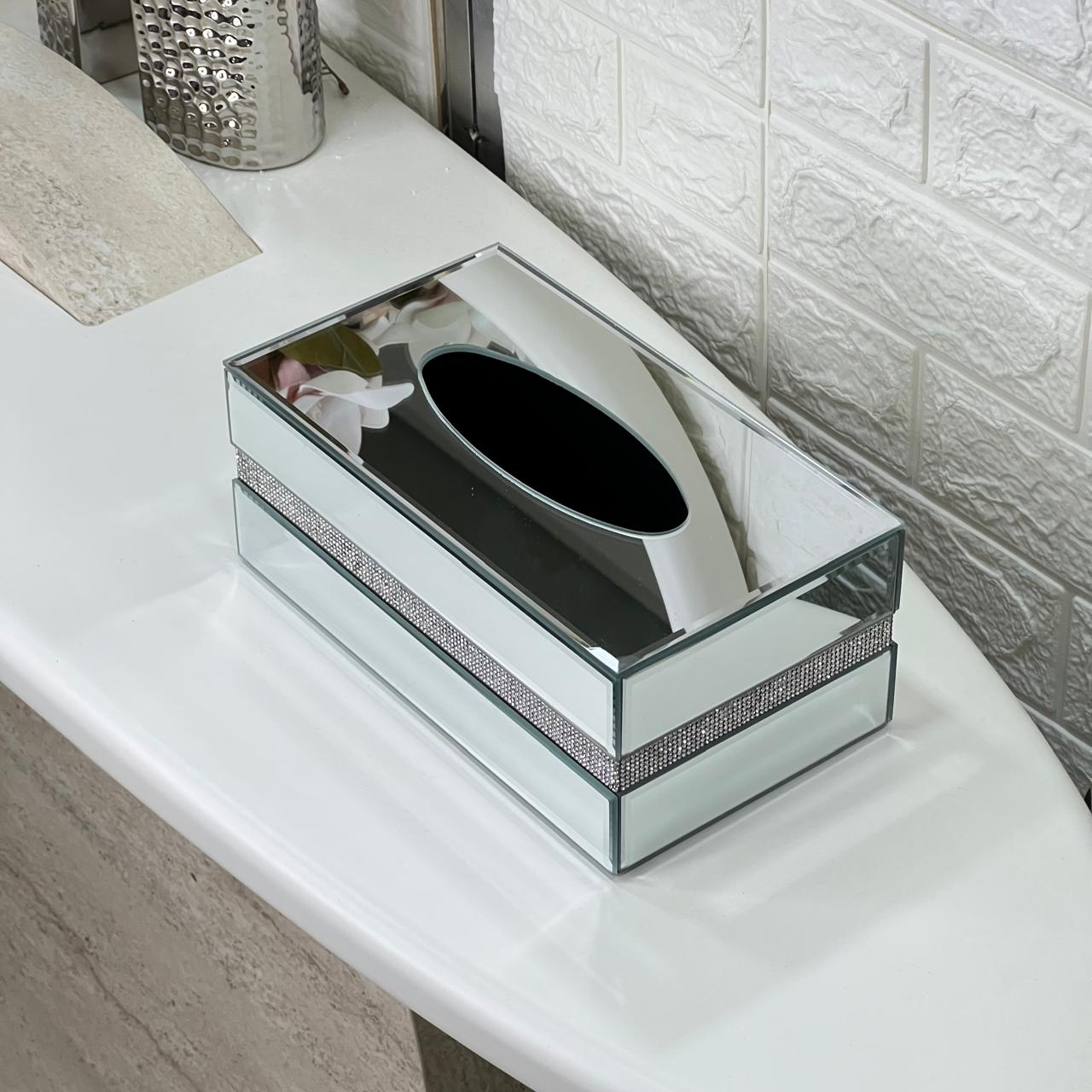 Luxury Stripe Mirror Tissue Box