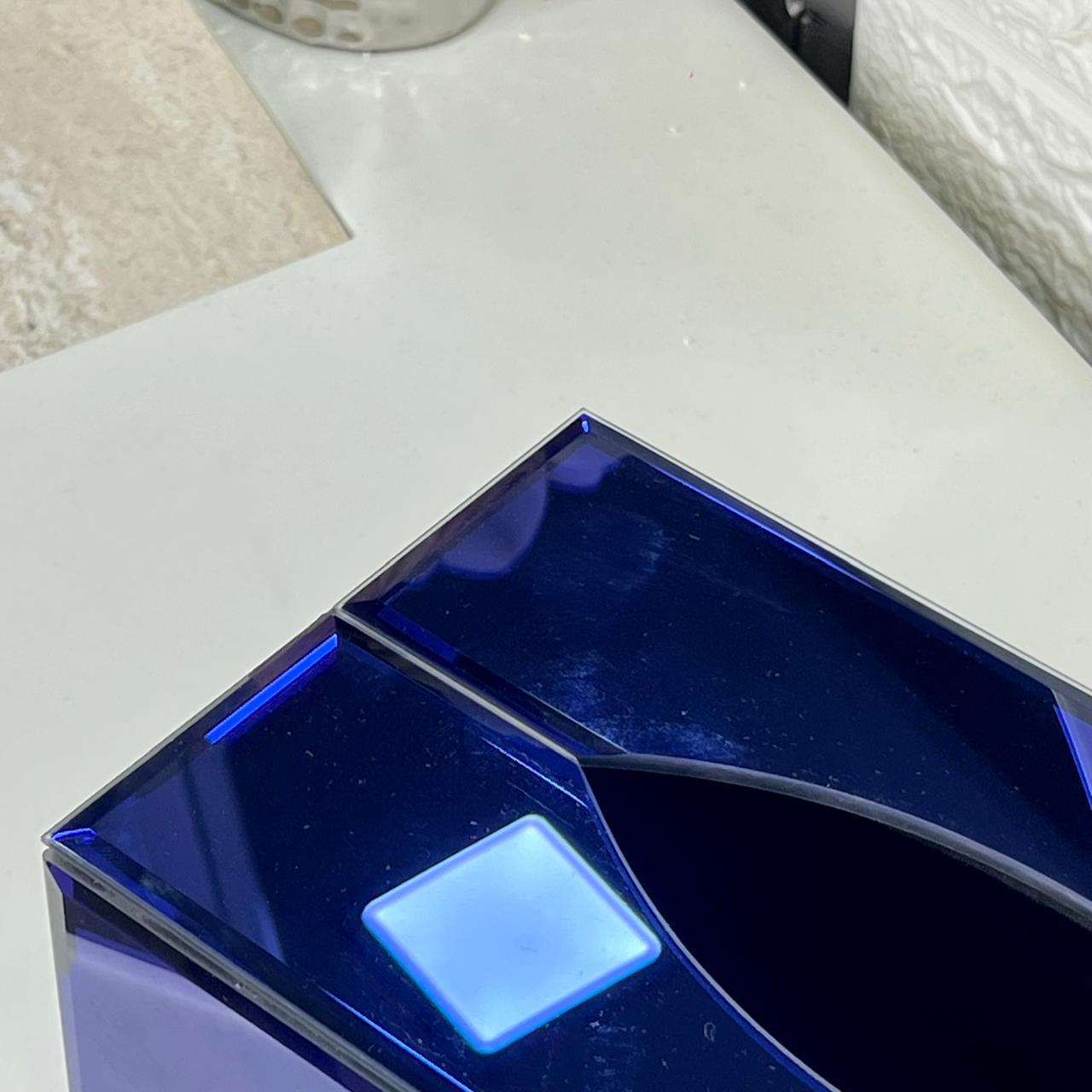 Classy Blue Mirror Tissue Box