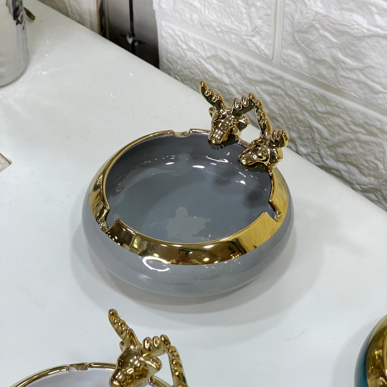 Gold Rim Ashtray