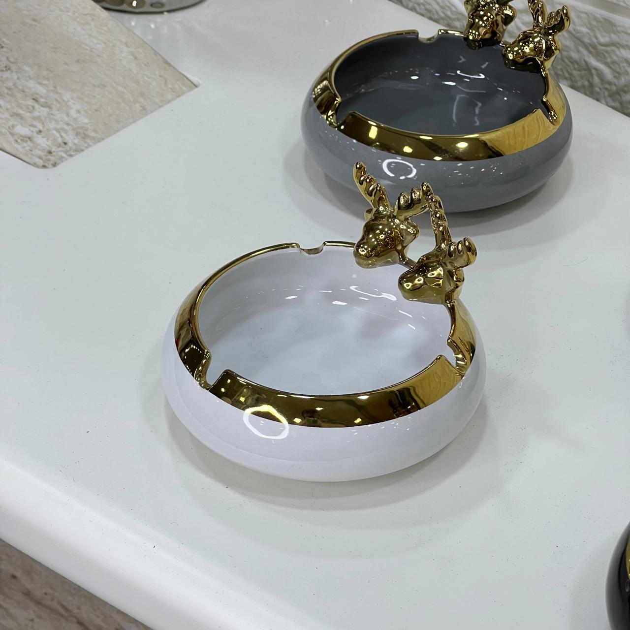Gold Rim Ashtray