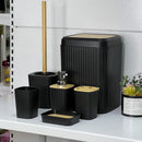 Black & Bamboo 6-Piece Bathroom Set