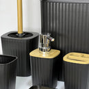 Black & Bamboo 6-Piece Bathroom Set
