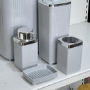 Grey Chrome Rim 5-Piece Bathroom Set