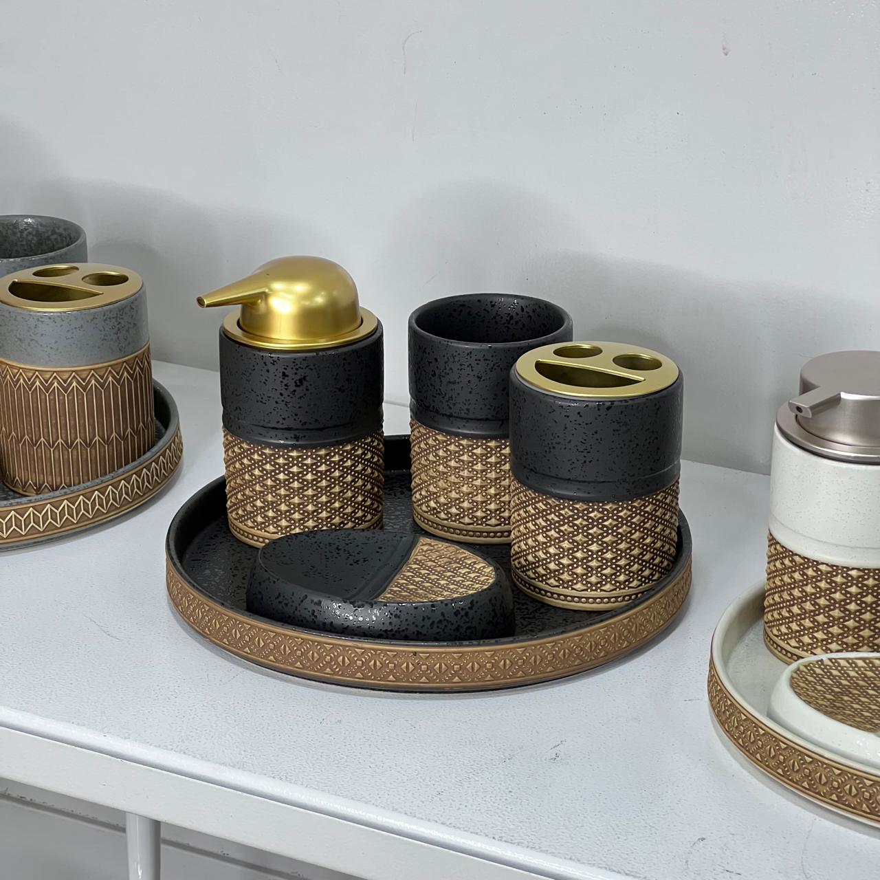 Ceramic Lux 5-Piece Bathroom Set