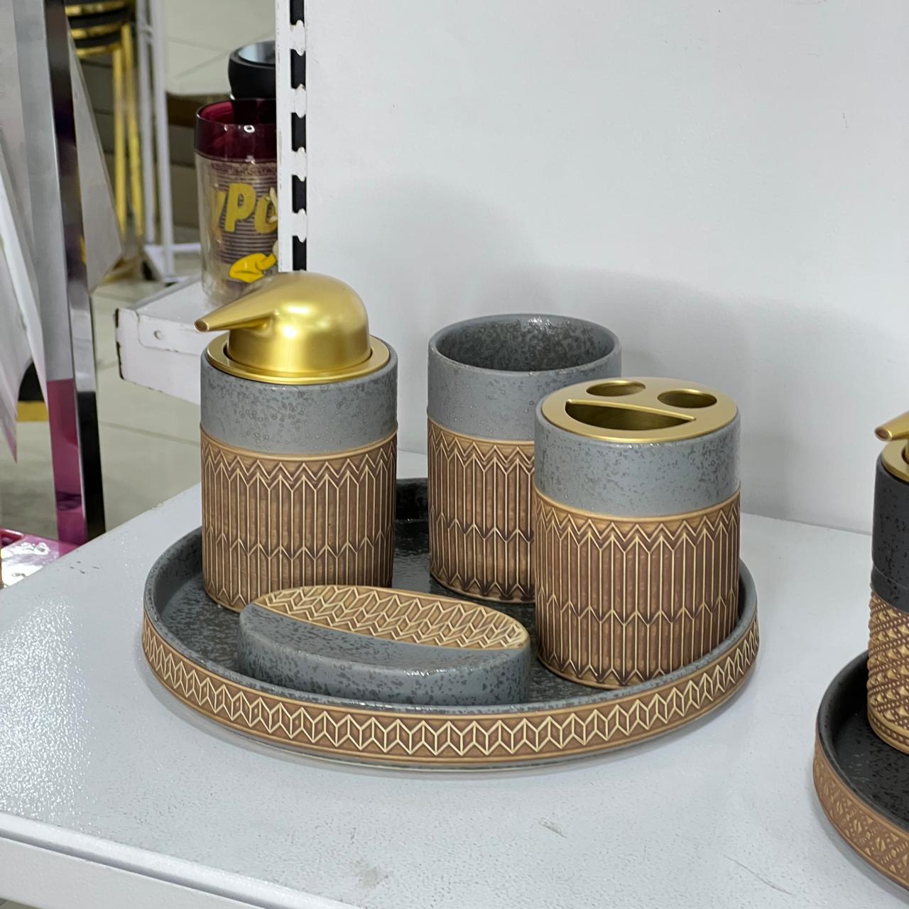 Ceramic Lux 5-Piece Bathroom Set