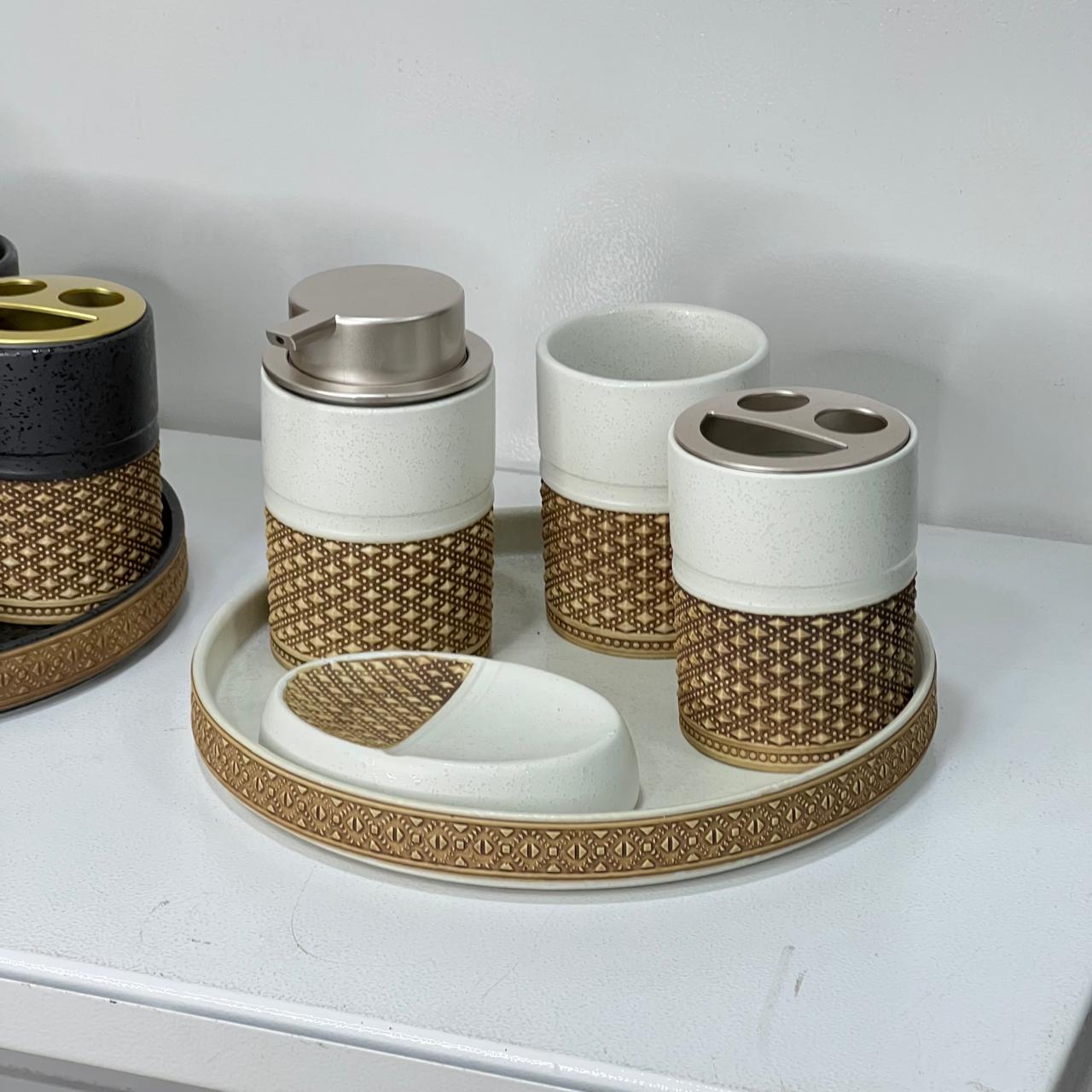 Ceramic Lux 5-Piece Bathroom Set