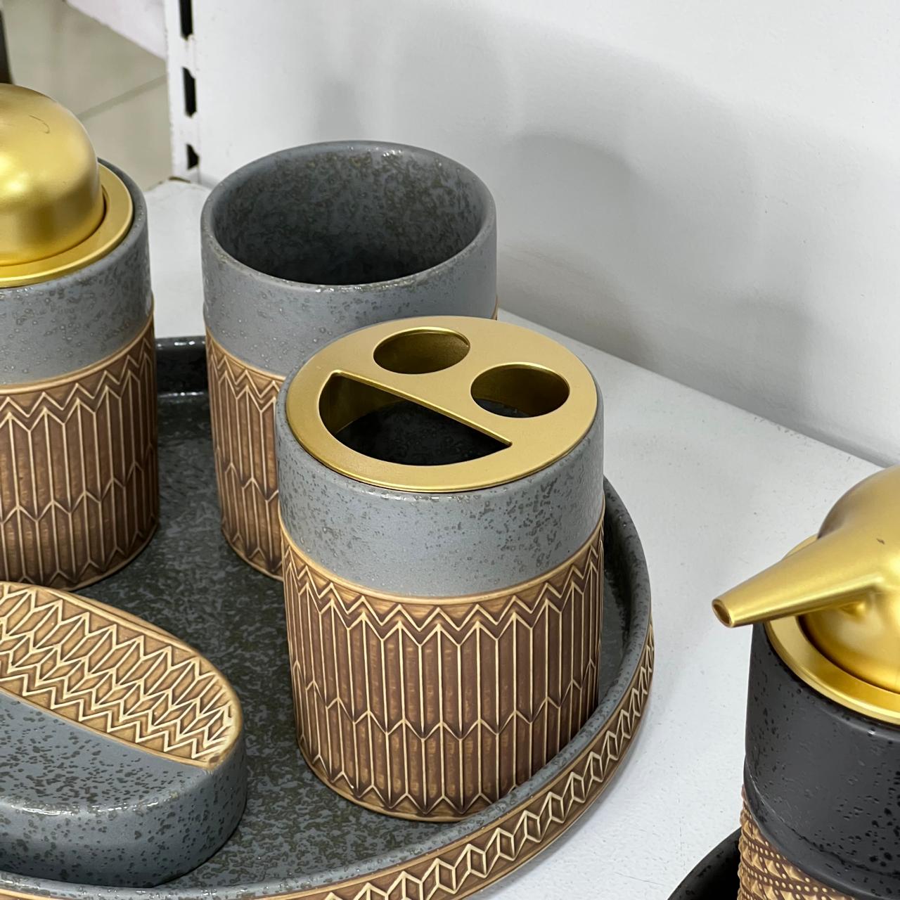 Ceramic Lux 5-Piece Bathroom Set