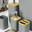 Cute Grey & Bamboo 6 - Piece Bathroom Set