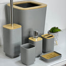 Cute Grey & Bamboo 6 - Piece Bathroom Set