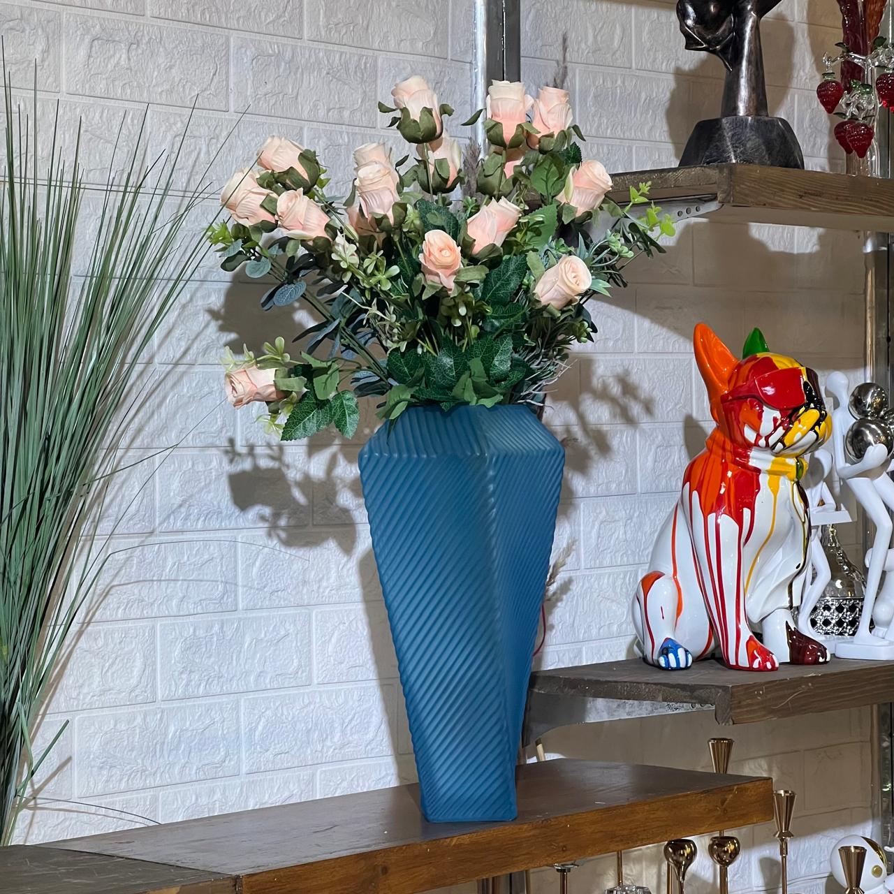 Ice Blue Vase Set