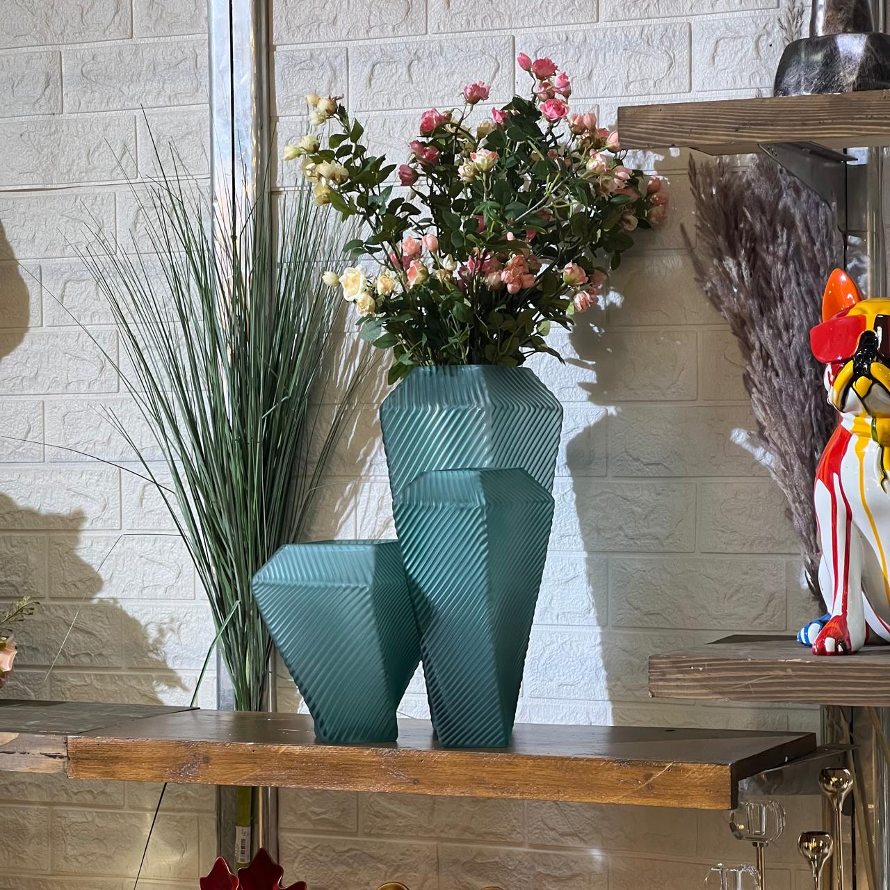 Ice Turquoise Vase Set