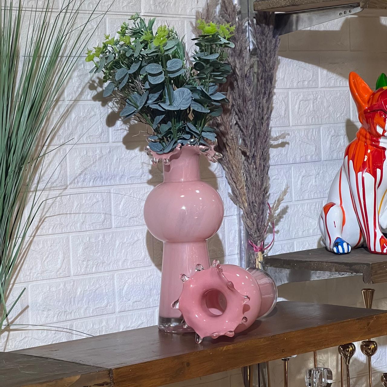 Pink Drip Vase Set