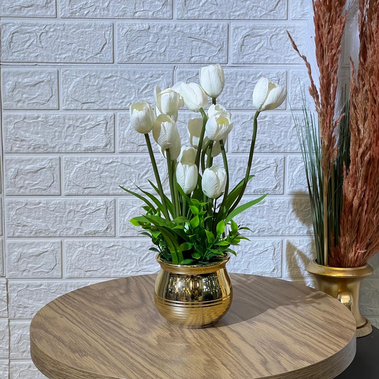 Golden Pot Rose Arrangement