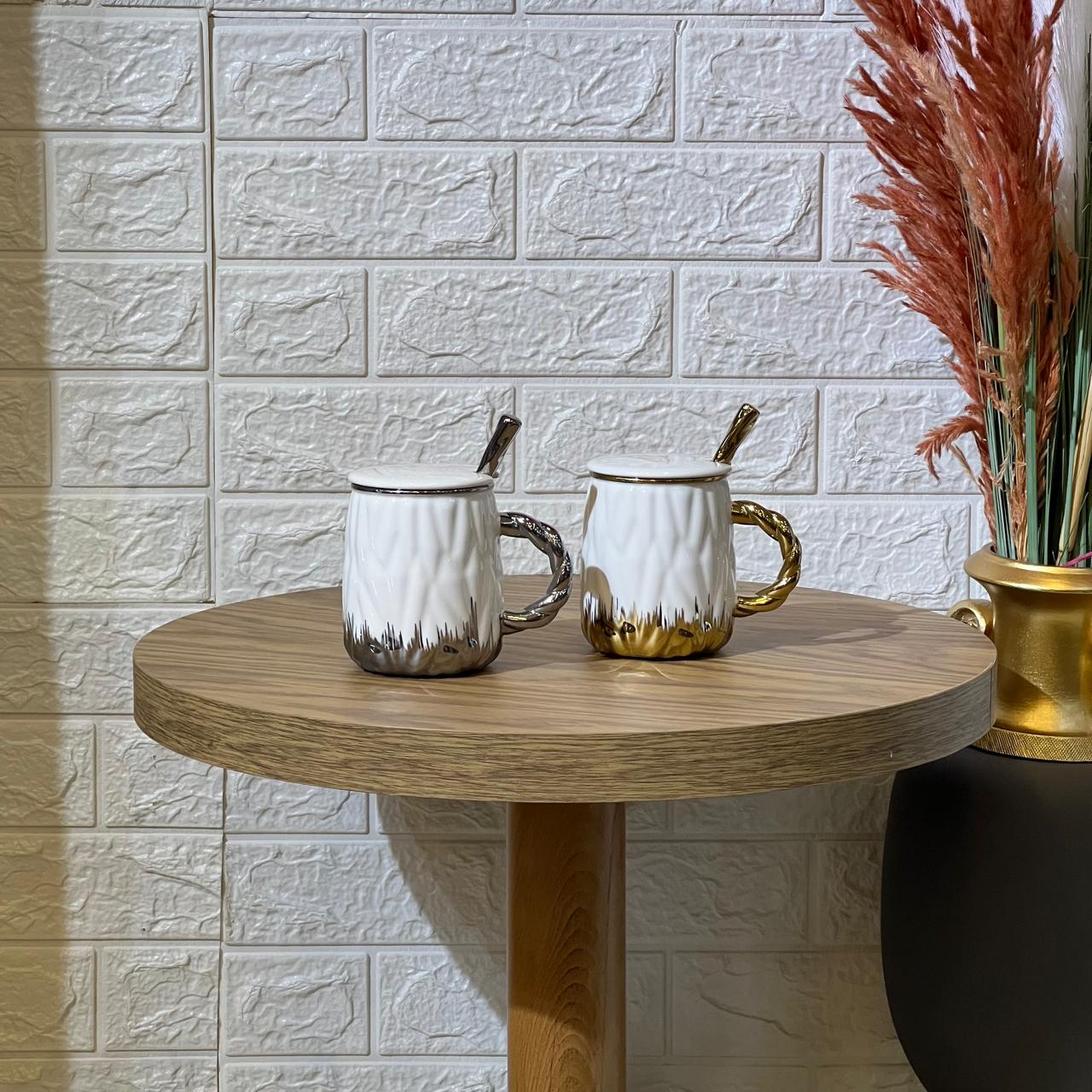 Chrome Base Ceramic Mug