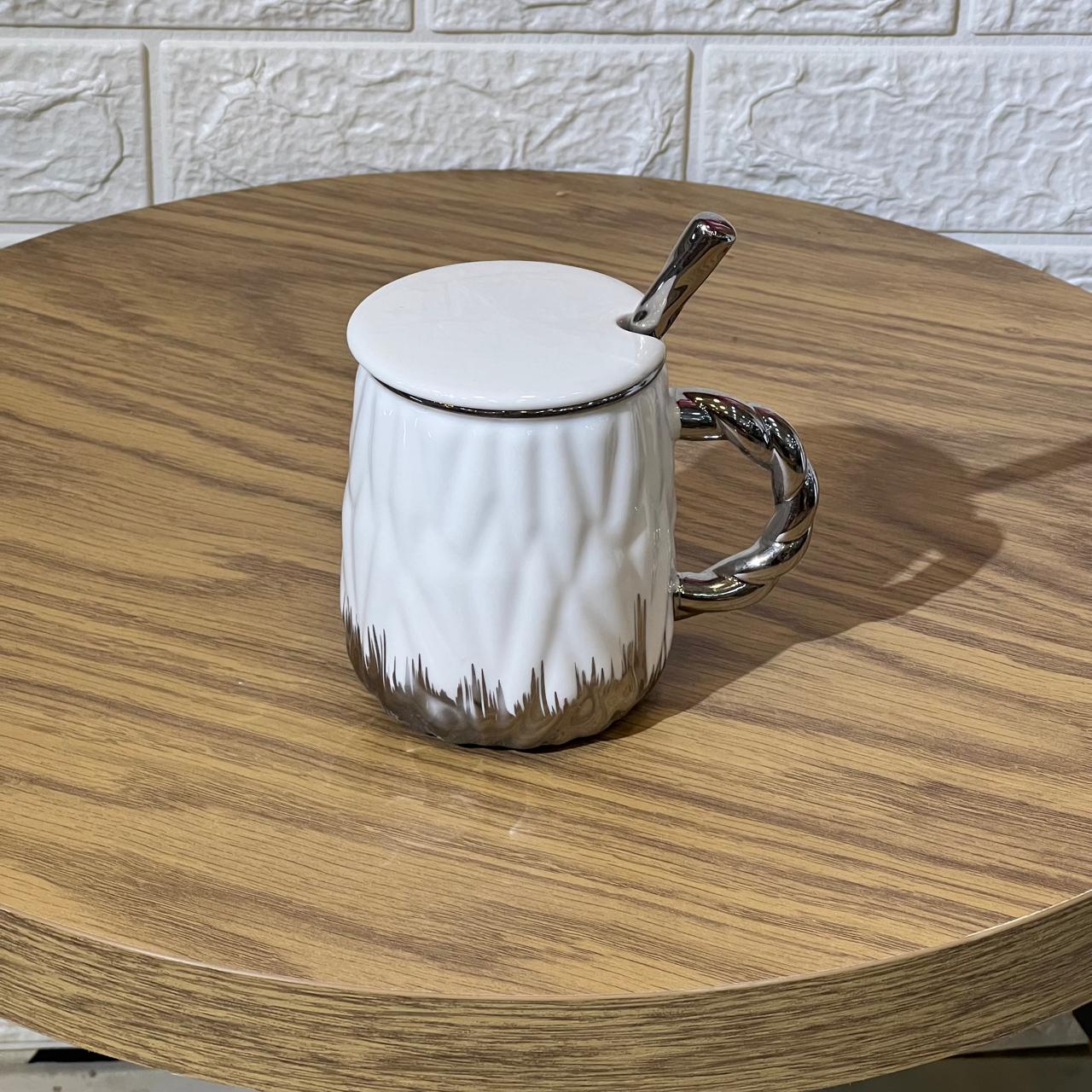 Chrome Base Ceramic Mug