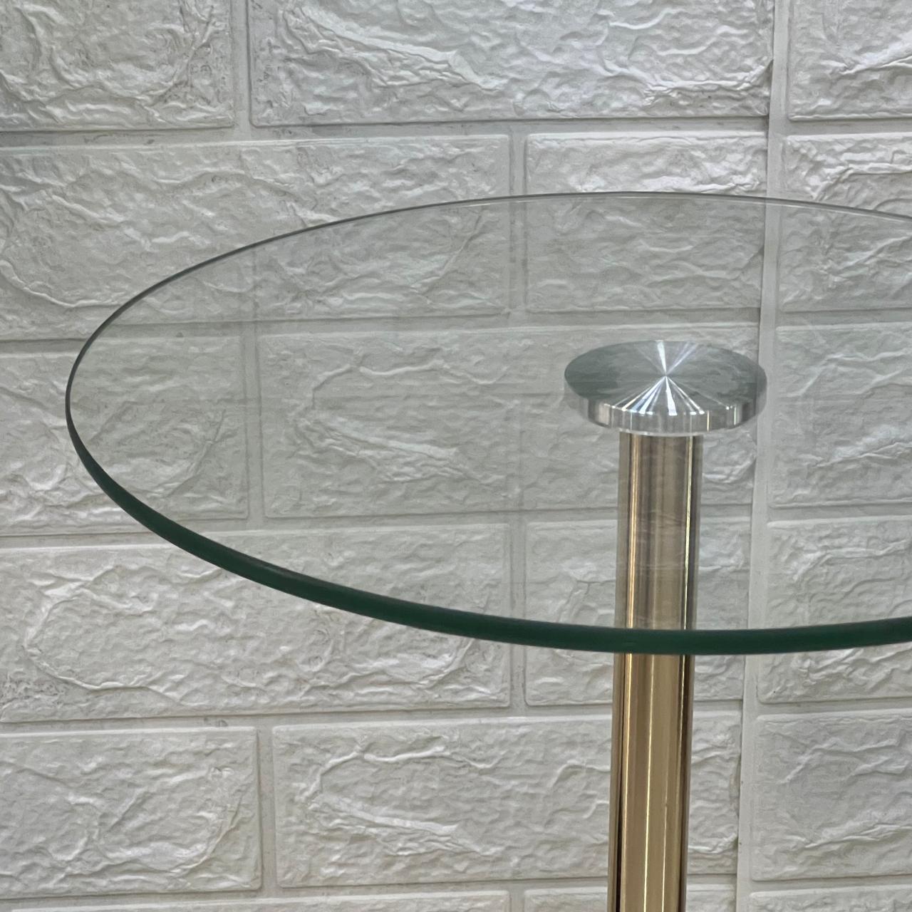 Gold/Marble Base Clear Top Table