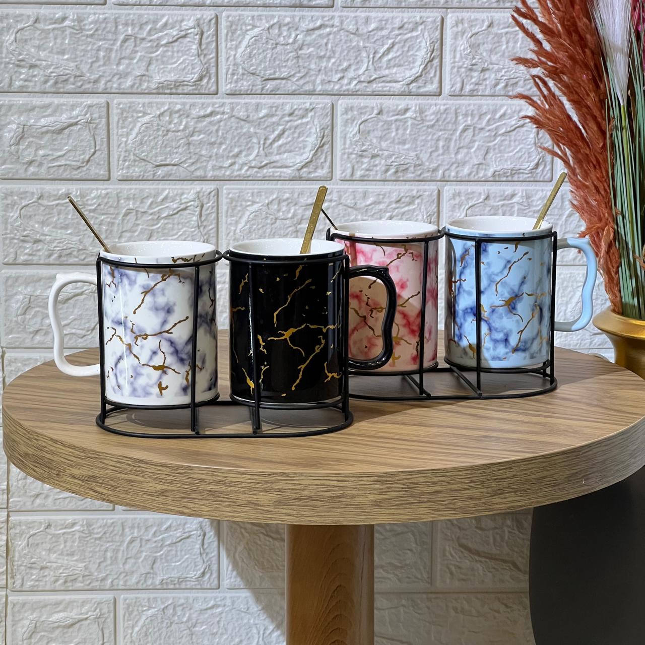 Marble Look Two Mug Set