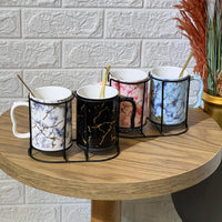 Marble Look Two Mug Set