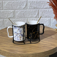Marble Look Two Mug Set