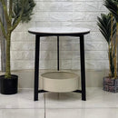 Marble Look Bottom Storage Modern Table