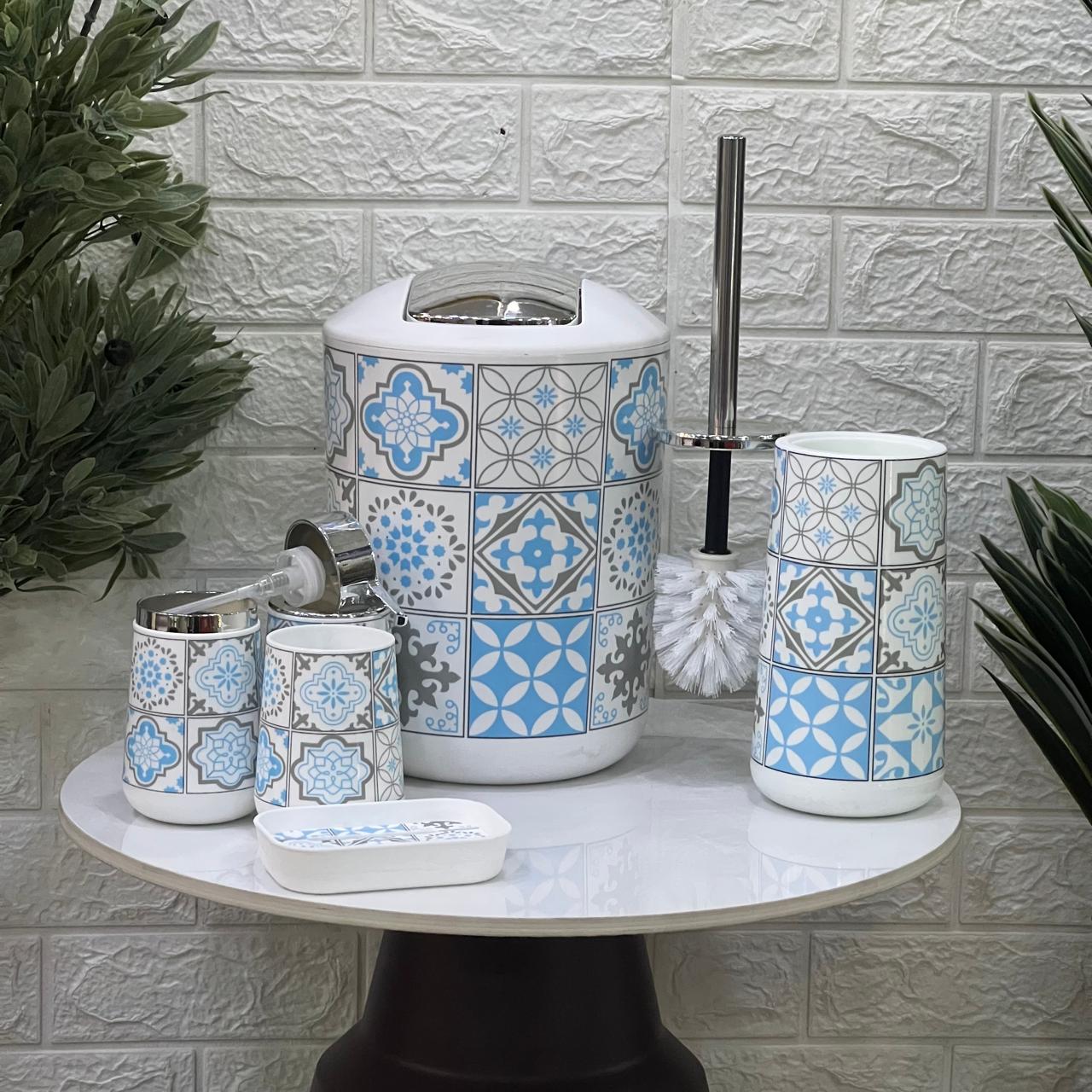 Tile Pattern 6 - Piece Bathroom Set