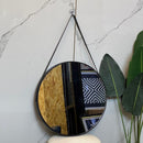 55cm Black Round Mirror