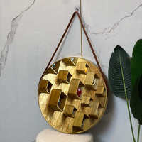 Golden Round Mirror