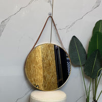 Golden Round Mirror