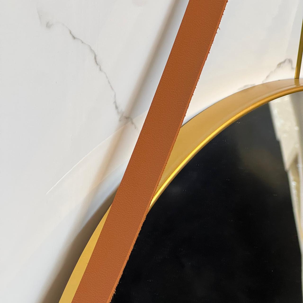Golden Round Mirror
