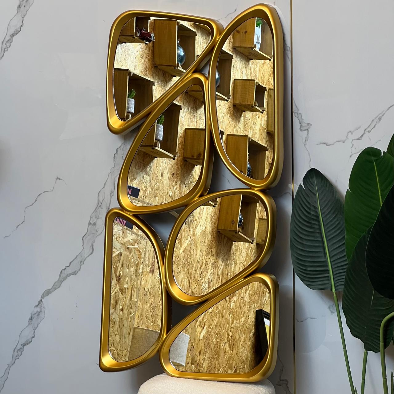 Big Beautiful Abstract Golden Mirror