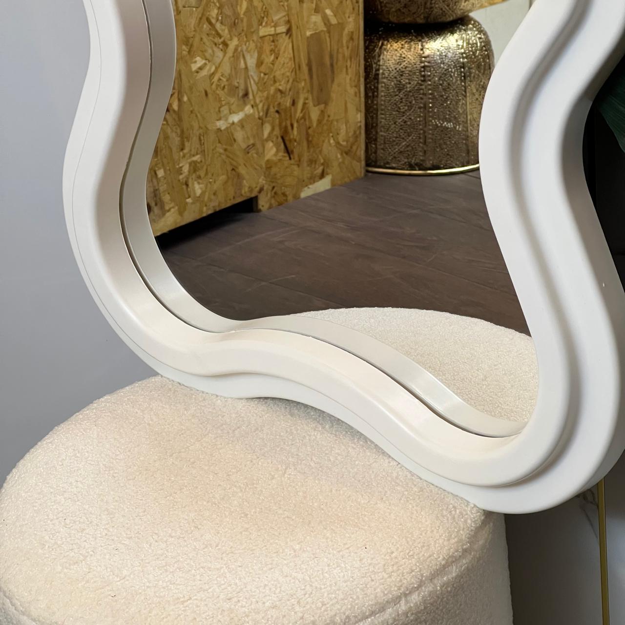 Wavy White Mirror