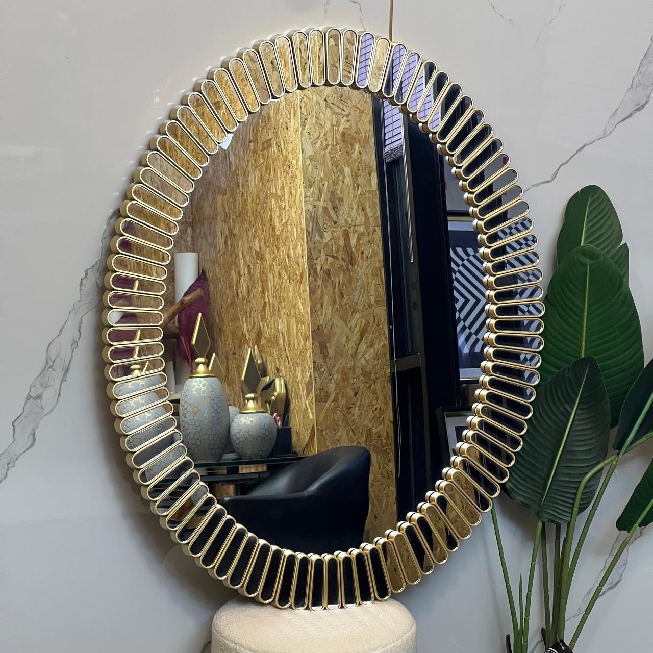 Huge Beautiful Retro Modern Golden Mirror