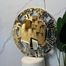 Patterned Modern Golden Mirror